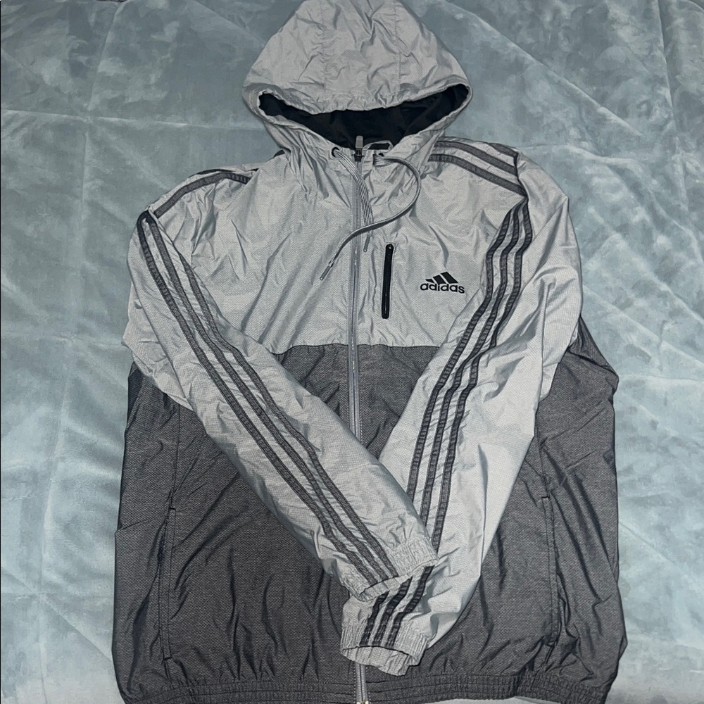 Adidas Men's Two-Tone Gray Windbreaker